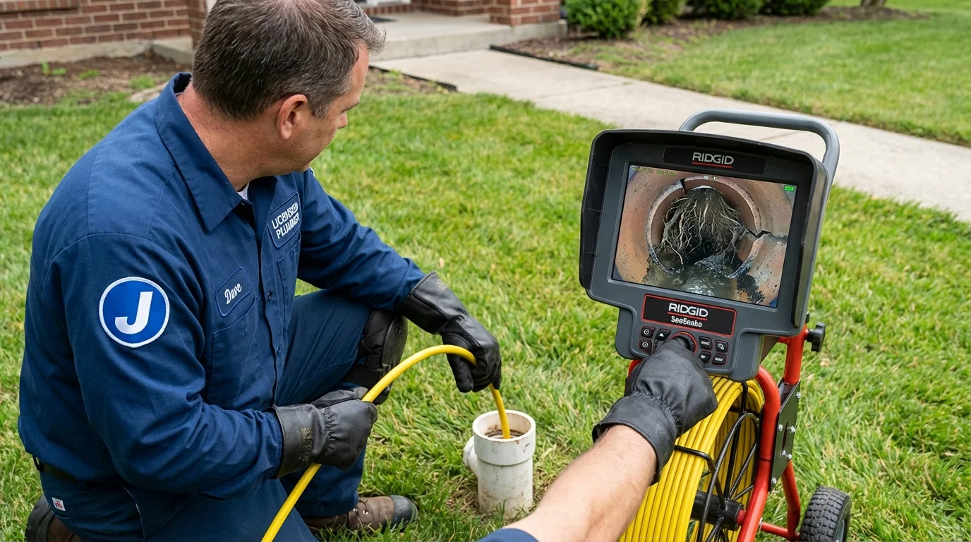 Sewer camera inspection being performed by Johns Plumbing LLC in Fernandina Beach
