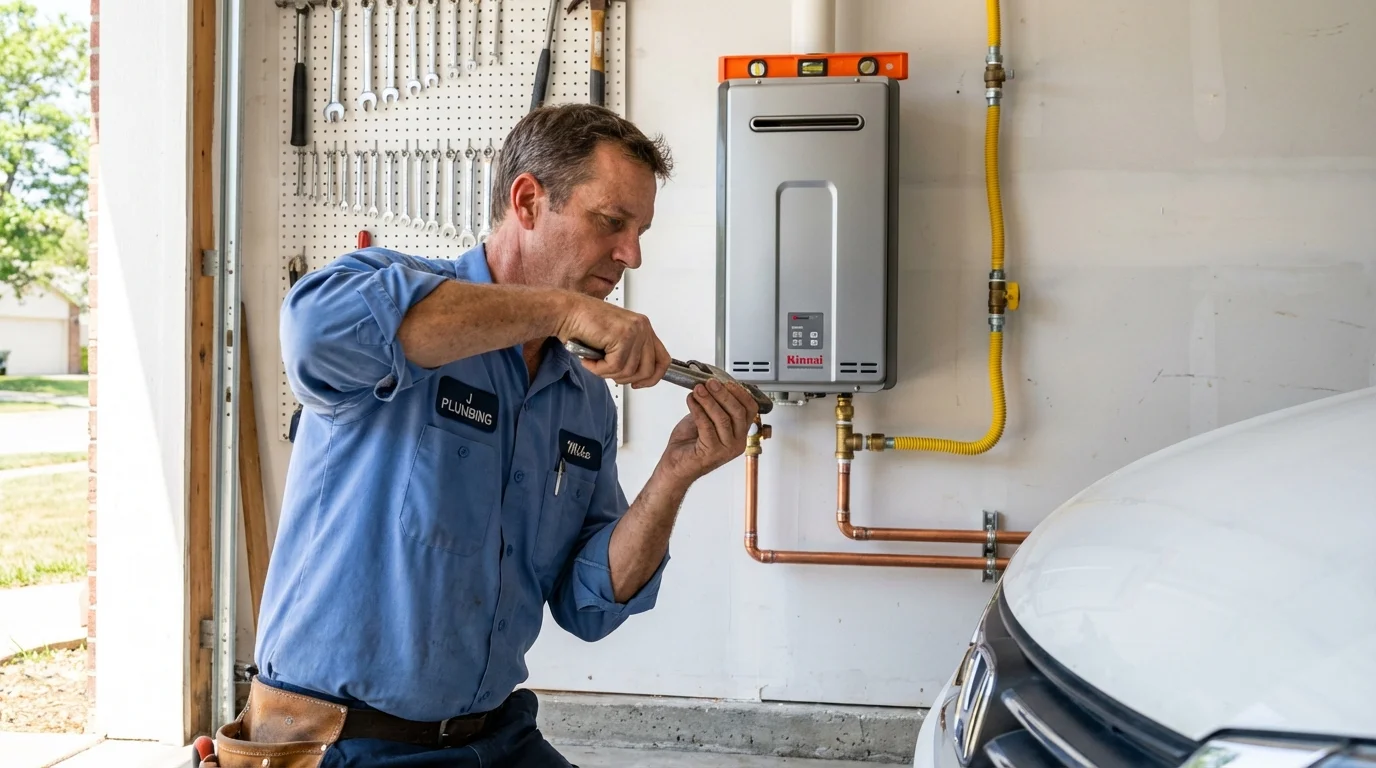 Tankless water heater installation by a Johns Plumbing LLC plumber in Fernandina Beach